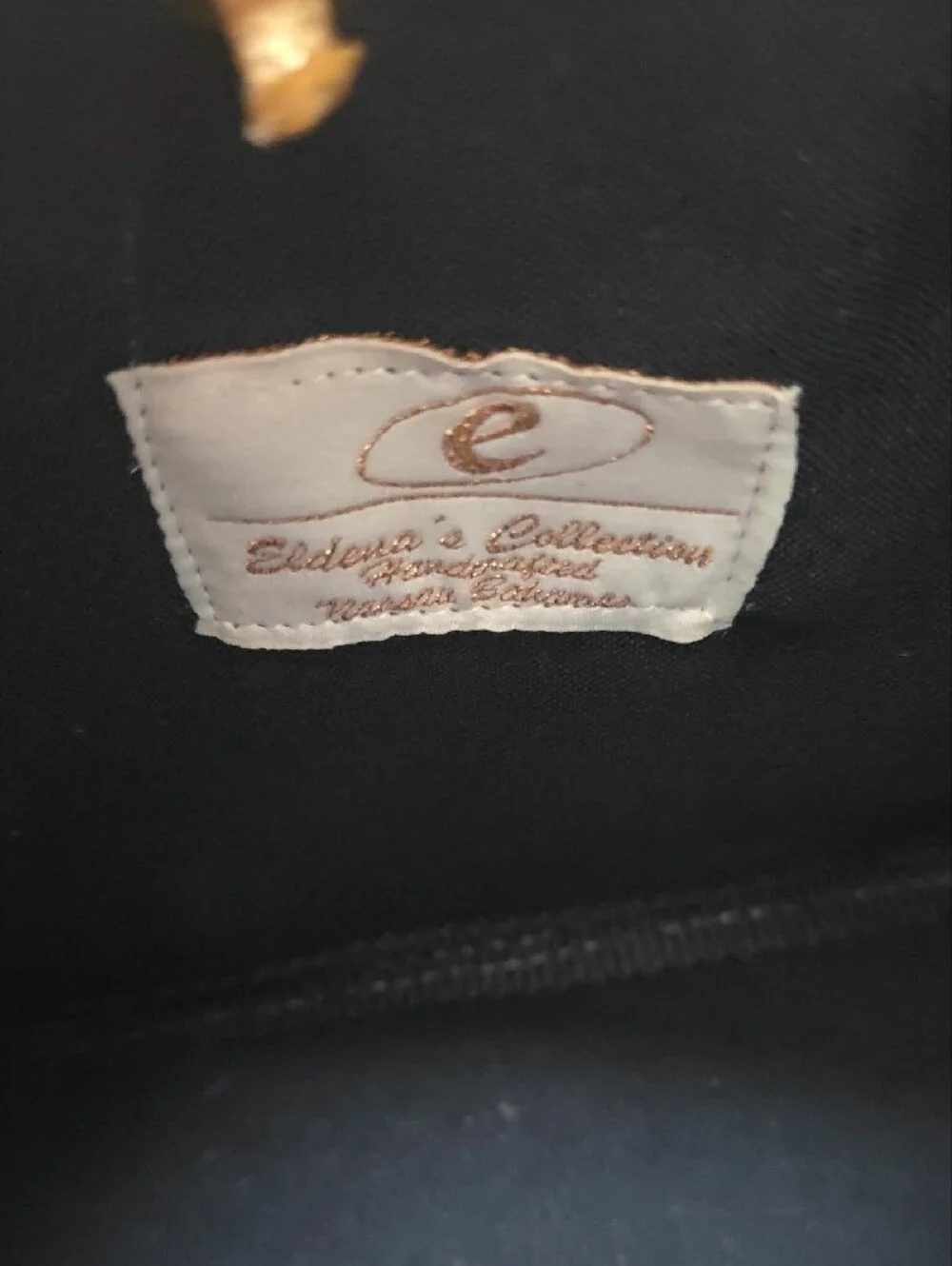 Eldena’s Collection Mini Navy Blue Croc Embossed Straw Tote Bag - Picture 2 of 9